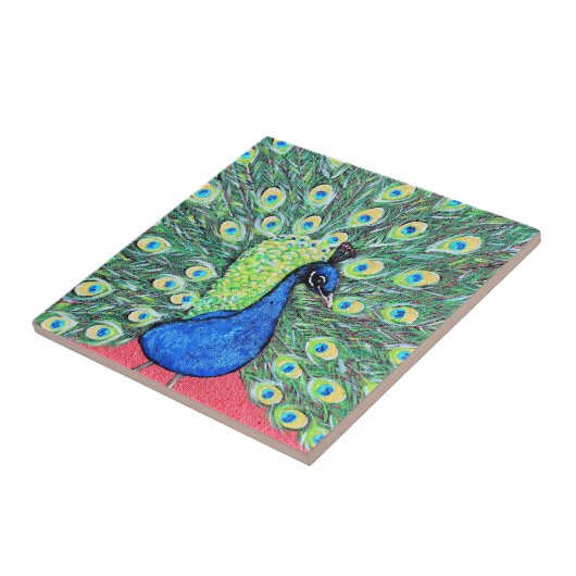 Carreau Afficher Peacock Peainting (Côté)