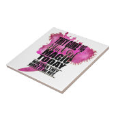 Carreau Affirmation noire de magie de fille (Côté)