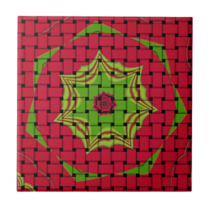 Carreau Africain joli motif rouge tissé