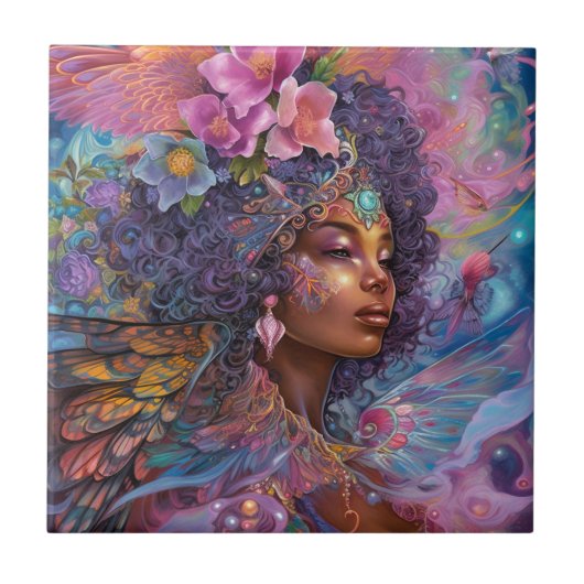 Carreau African American Black Goddess Queen Imaginaire Ar (Devant)