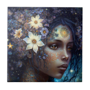 Carreau African American Black Goddess Queen Imaginaire Ar