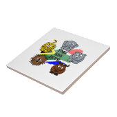 Carreau Afrique du Sud Big Five Safari animal dessin (Côté)