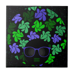 Carreau Afro Diva Vert & Bleu