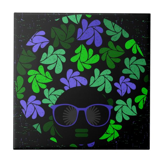 Carreau Afro Diva Vert & Bleu (Devant)