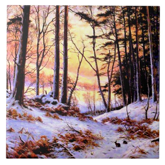 Carreau Afterglow, célèbre peinture de Joseph Farquharson, (Devant)