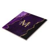 Carreau Agate en marbre violet et or (Côté)