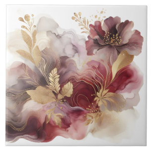 Carreau Agate floral de Parties scintillant de Bourgogne e