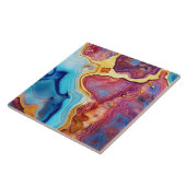 Carreau Agate Gold Marble Encre d'alcool Abstraite (Côté)