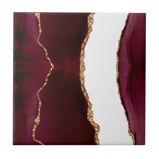 Carreau Agate liede vin et or (Devant)