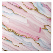 Carreau Agate Marble tendance Blue Pink Gold Collection (Devant)