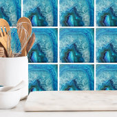 Carreau Agate moderne en marbre bleu