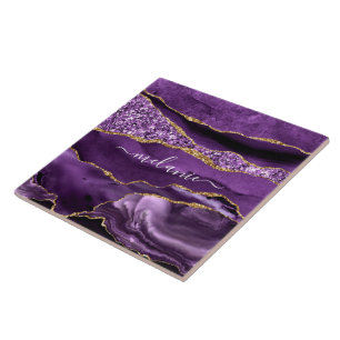 Carreau Agate Purple Gold Parties scintillant Nom personna