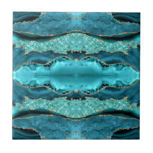 Carreau Agate Turquoise Marbre Bleu Aqua Carrelage en céra