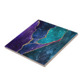 Carreau Agate Veines Bleu Violet Aqua Or (Côté)