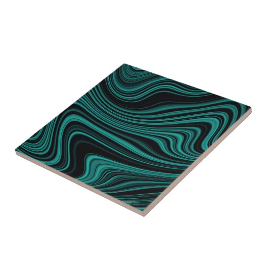 Carreau Agate Wavy Black & Emerald (Côté)