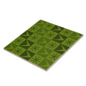 Carreau Âge atomique À damiers Boomerangs Olive (Côté)