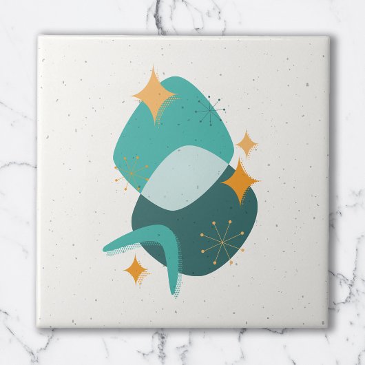 Carreau Âge Atomique du milieu du siècle Abstrait Oreiller