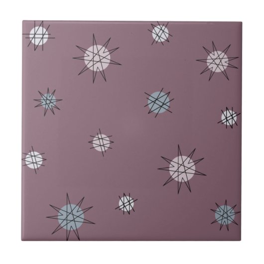 Carreau Âge atomique Starburst Planètes Dark Mauve (Devant)