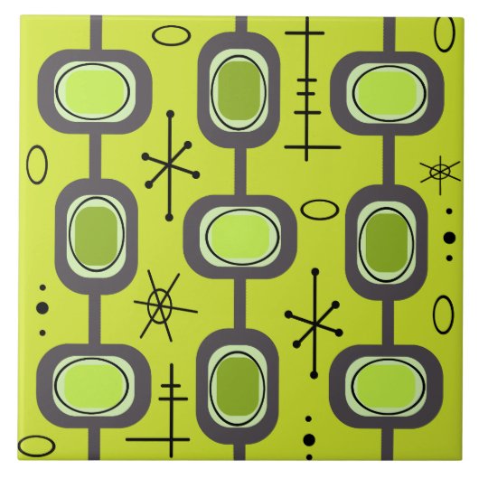 Carreau Âge de l'espace Art géométrique Chartreuse Vert (Devant)