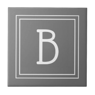 Carreau Agritourisme moderne Gris et blanc monogramme init