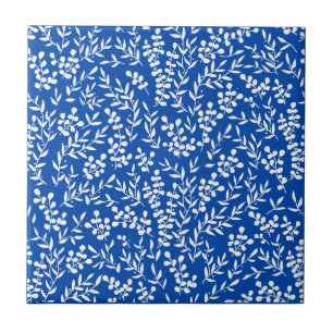 Carreau Agritourisme simple motif floral bleu
