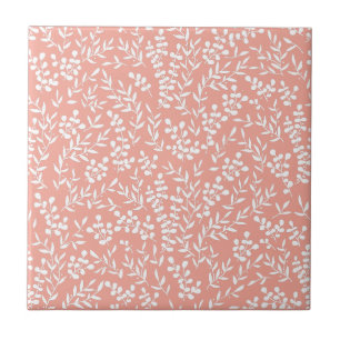 Carreau Agritourisme simple motif floral rose