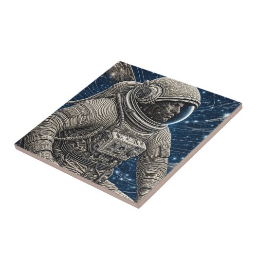 Carreau Ai Art astronaute dans l'espace (Côté)