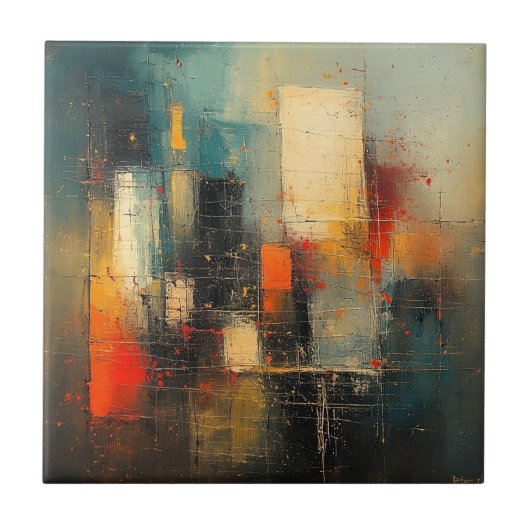 Carreau Ai généré ville abstraite et résiliente (Devant)