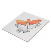 Carreau Aigle à main silhouette orange (Côté)