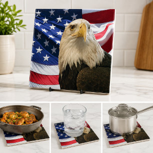 Carreau Aigle américain chauve Décor patriotique drapeau U