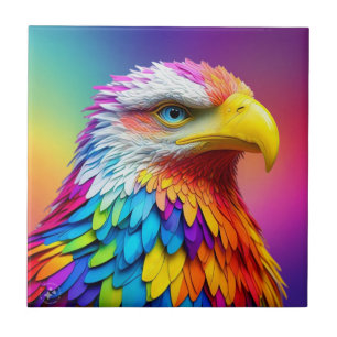 Carreau Aigle chauve aux couleurs de l'arc-en-ciel-65456