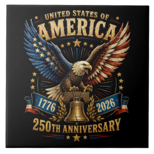 Carreau Aigle du 250e anniversaire des États-Unis d'Amériq