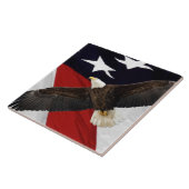 Carreau Aigle en vol au-dessus du drapeau américain (Côté)