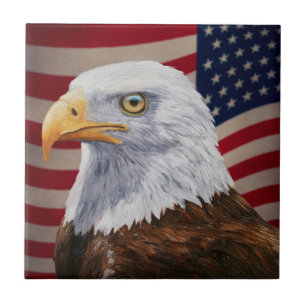 Carreau Aigle et drapeau américains