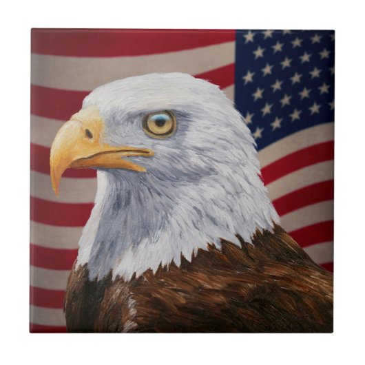 Carreau Aigle et drapeau américains (Devant)