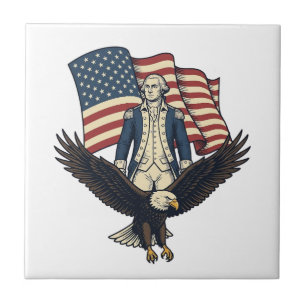 Carreau Aigle Patriotique et Général Colonial Vintage Vect