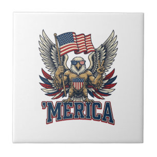 Carreau Aigle Patriotique Merica Vintage Vector Design de