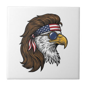 Carreau Aigle patriotique Mullet Gravure vintage vecteur D