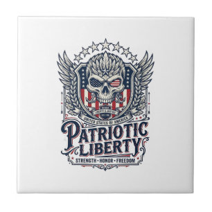 Carreau Aigle Tactique Patriotique Crâne Inspiré Militaire