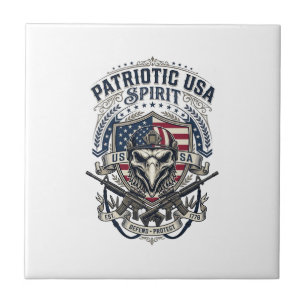 Carreau Aigle Tactique Patriotique Crâne Inspiré Militaire