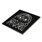 Carreau Aigle tribale noire et blanche (Côté)
