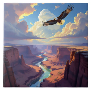 Carreau Aigle volant au-dessus d'un canyon