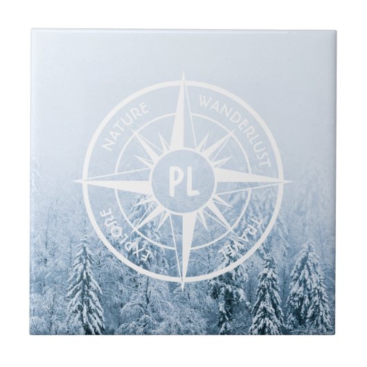 Carreau Aiguille de compas monogramme forêt d'épinette d'h (Devant)