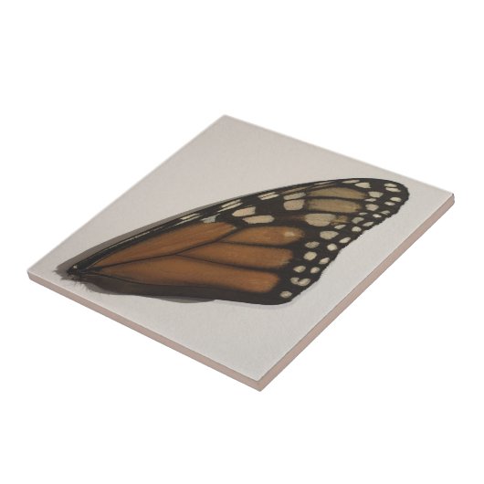 Carreau Aile de papillon monarque sur papier (Côté)