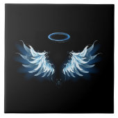 Carreau Ailes d'angle brillant bleu sur arrière - plan noi (Devant)