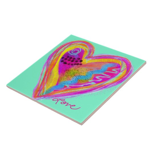 Carreau Aimer la peinture numérique Abstraite (Côté)