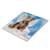 Carreau Airedale Terrier Angel Personnalisé Pet Memorial (Côté)