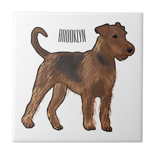 Carreau Airedale terrier dog cartoon (Devant)