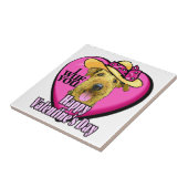 Carreau Airedale Terrier Valentines (Côté)