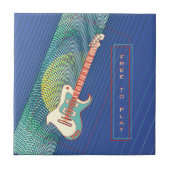 Carreau Ajouter le nom Cool Modern Turquoise & Blue Electr (Devant)